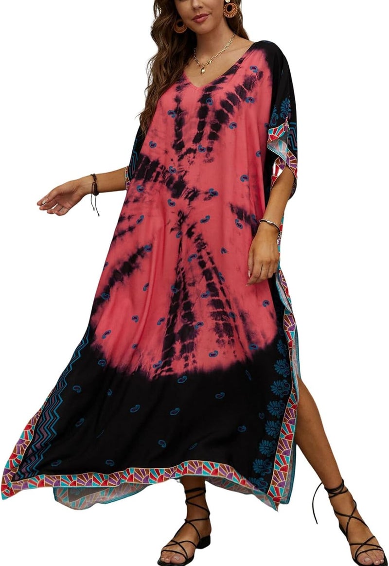 IMAGEKOPE Kaftan Dresses for Women Plus Size Bathing Suit Cover up Caftan Maxi Beach Dresses - Image 1